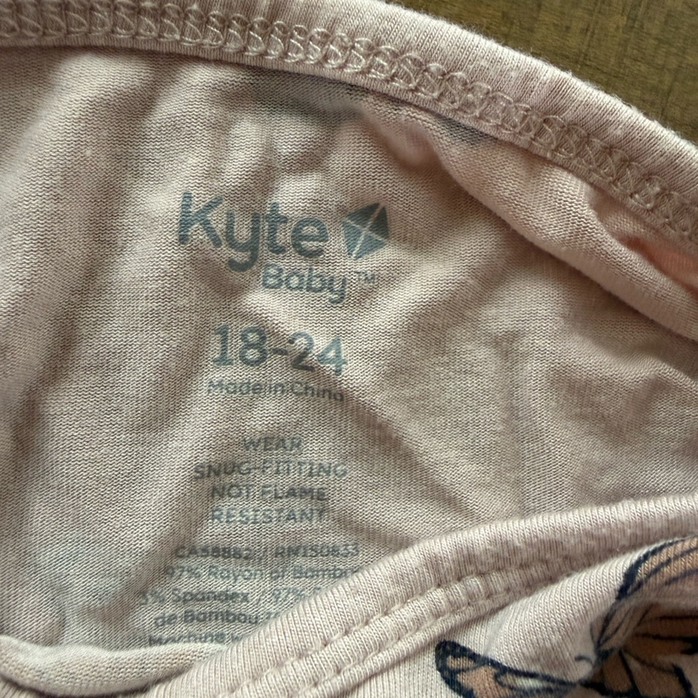 Kyte Baby Blush Butterfly 2 piece Long Sleeve Set - Picture 3 of 5